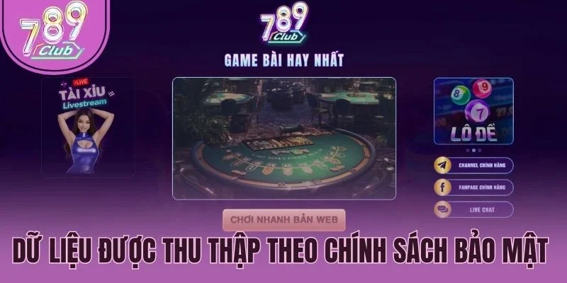 Dữ liệu được thu thập theo chính sách bảo mật 789Club